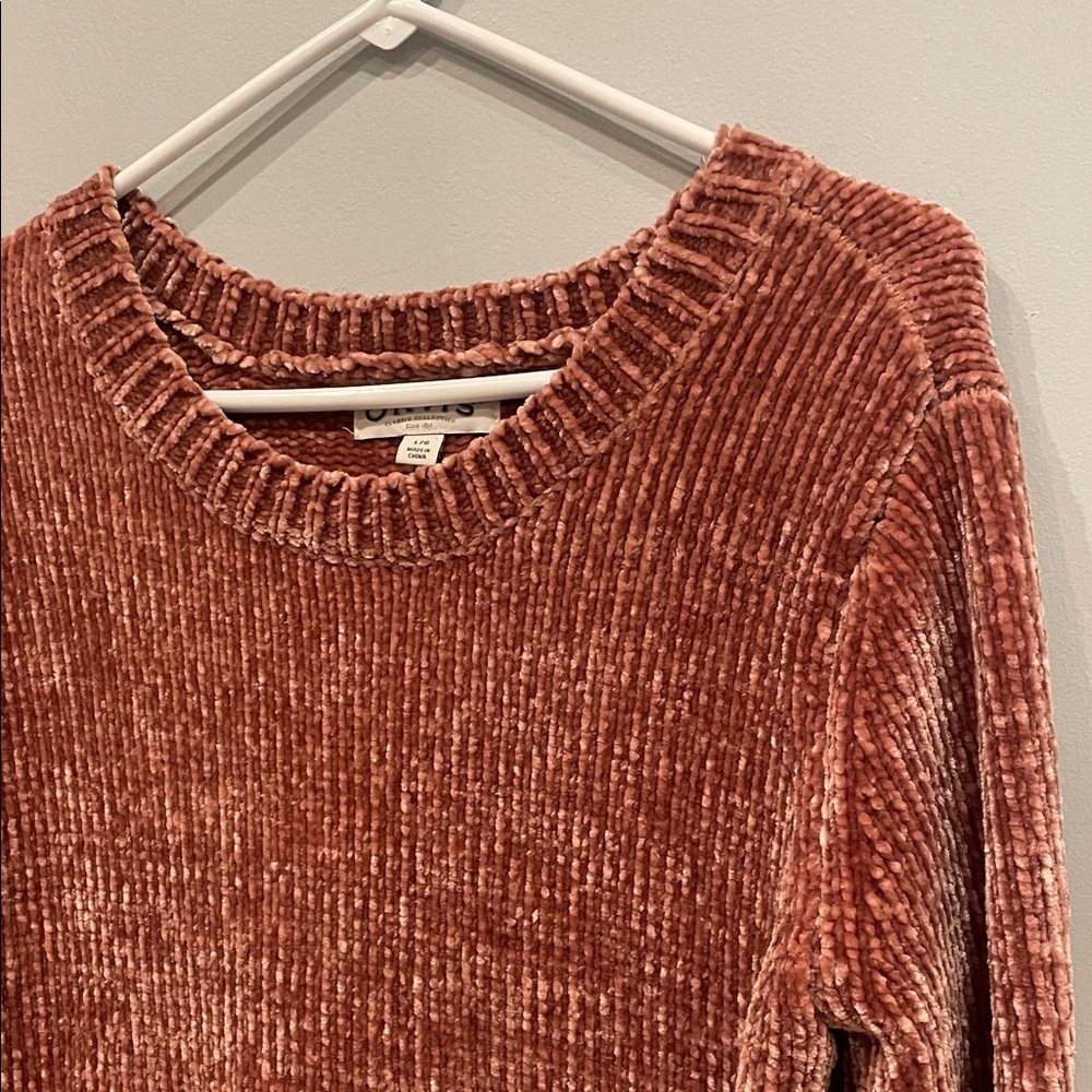 Women's Chenille Sweater - orvis brand large rose color - Picture 2 of 3